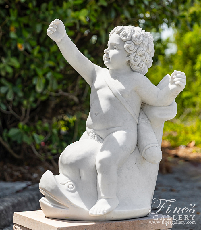 Marble Statues  - Cupid Pair In Statuary Marble - MS-1310